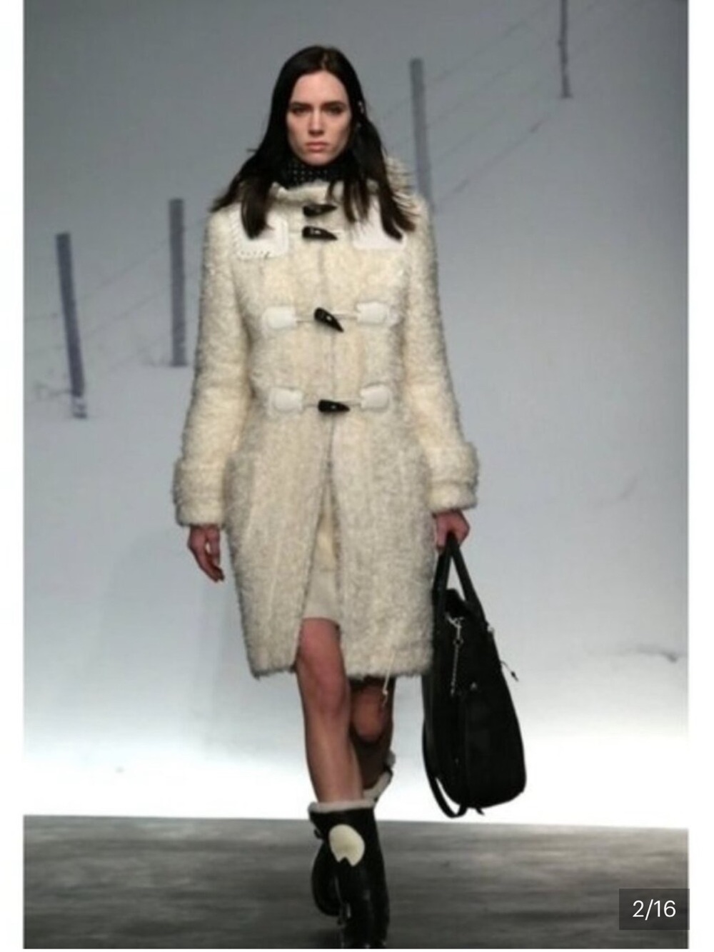 Coach Cream Shearling Teddy Toggle Coat Rip and Repair line size small